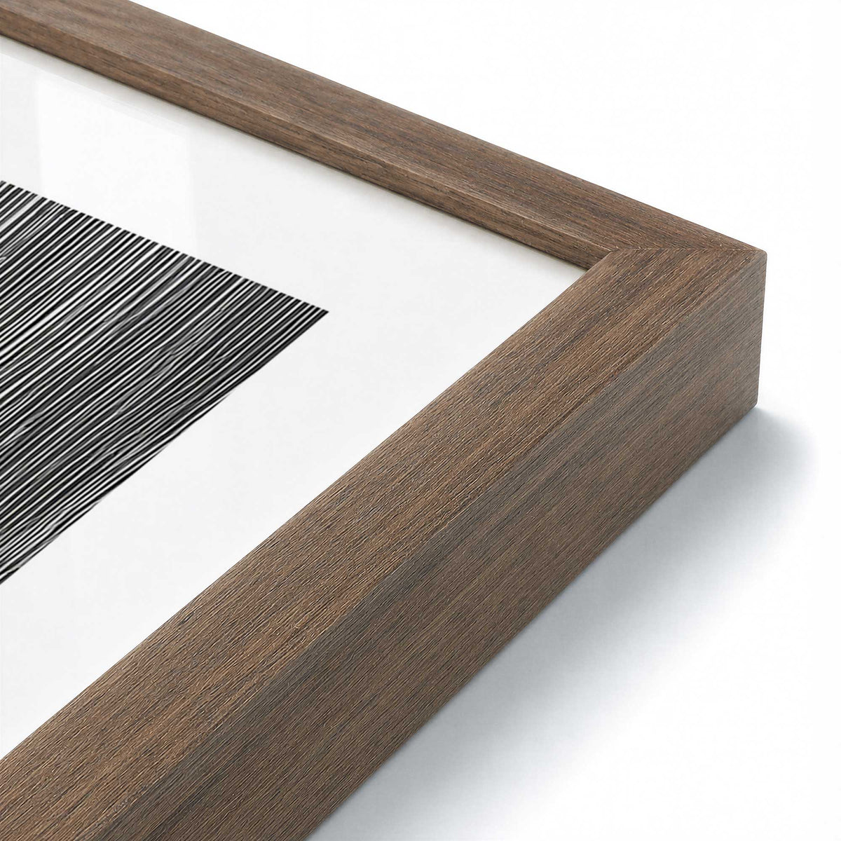[Color:Walnut], Picture of art in a Walnut frame of the corner