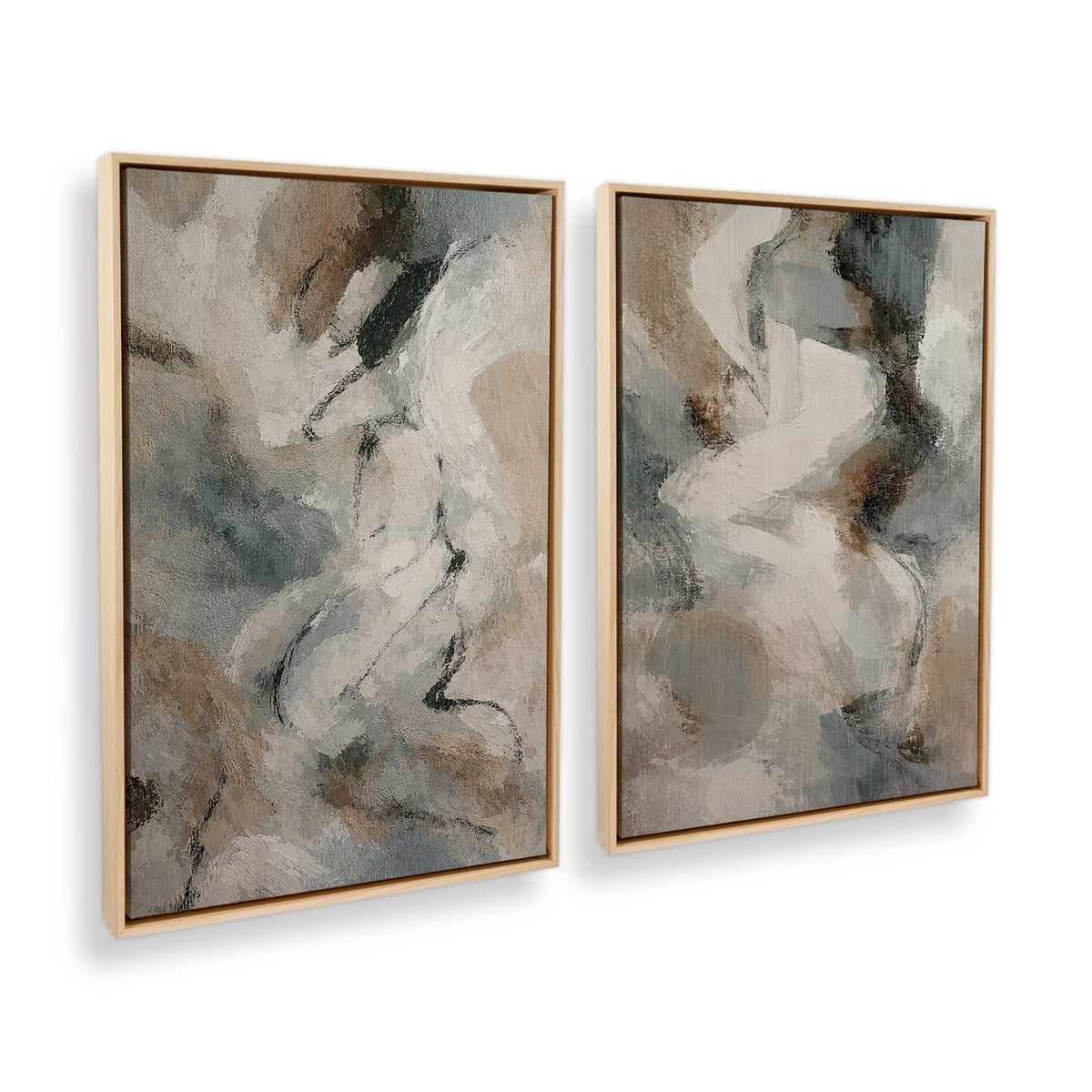 [Color:American Maple], Picture of art in a American Maple frame at an angle