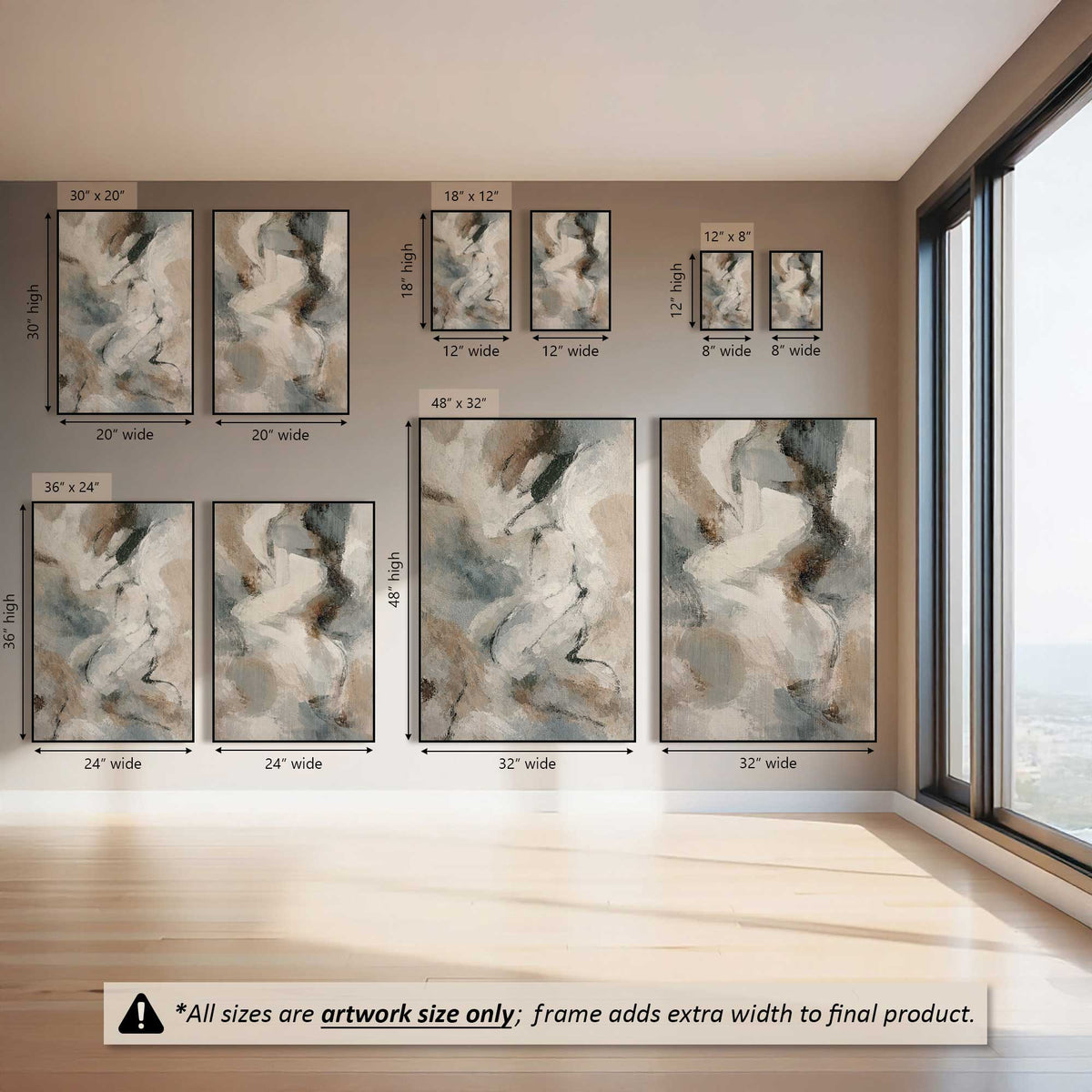 Tangled Neutrals, Set of 2 Canvas Prints