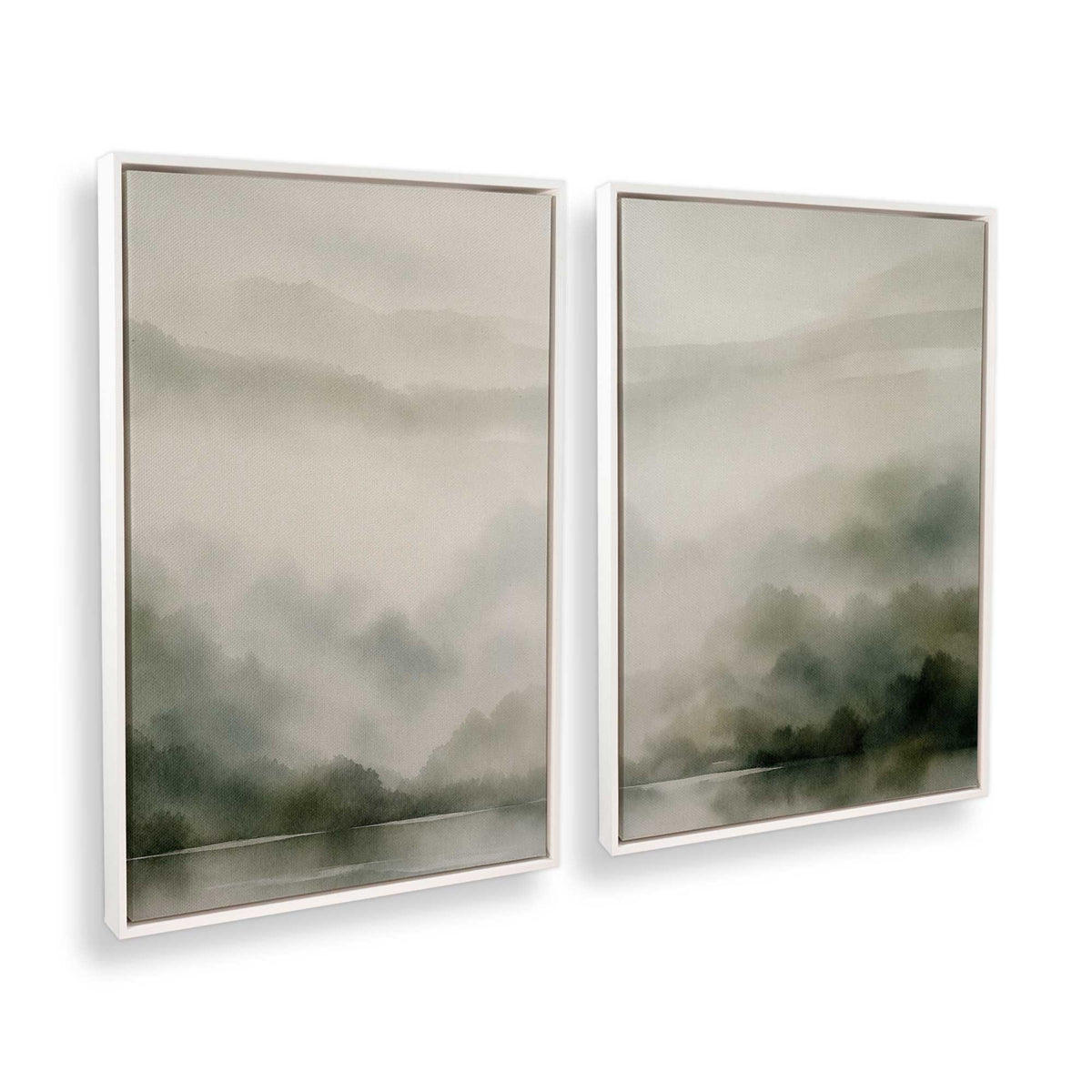 [Color:Opaque White], Picture of art in a White frame at an angle