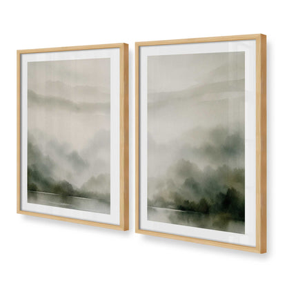 [Color:American Maple], Picture of art in a American Maple frame at an angle
