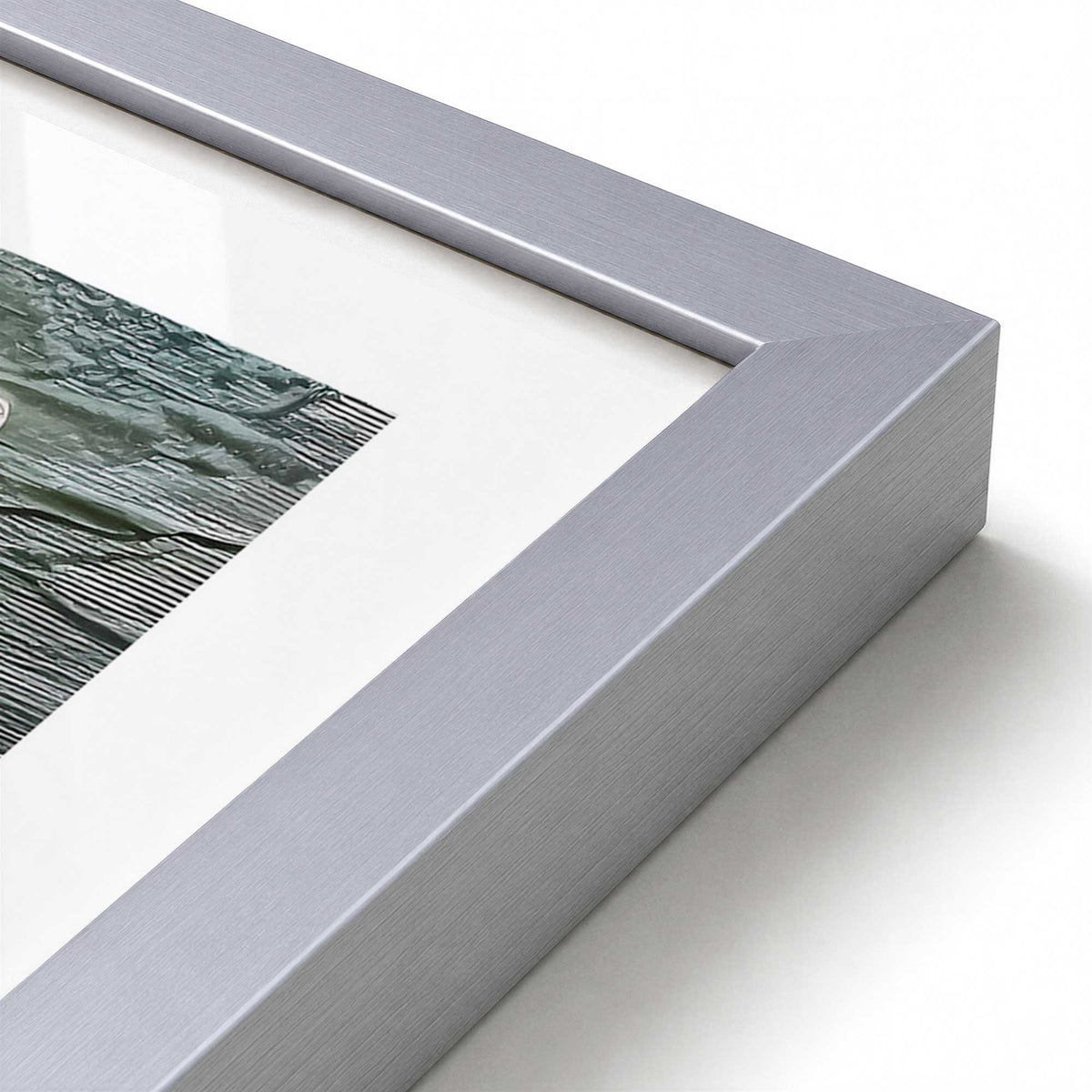 [Color:Polished Chrome], Picture of art in a Polished Chrome frame of the corner