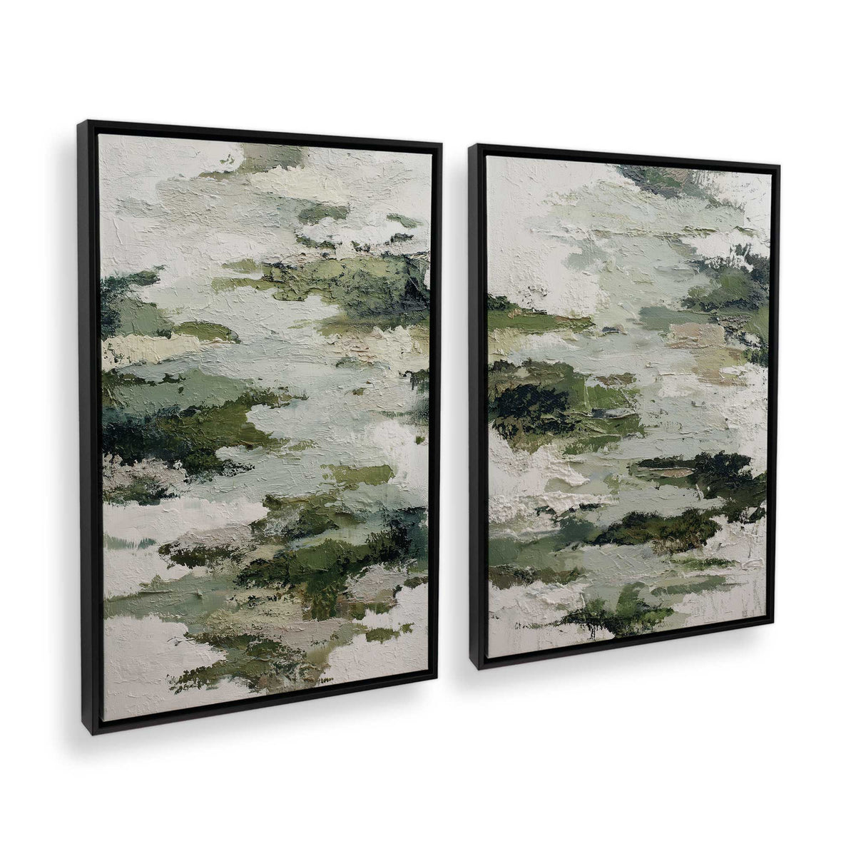 [Color:Satin Black], Picture of art in a Satin Black frame at an angle