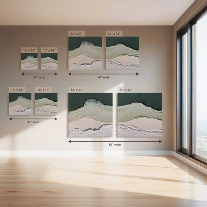 Seaglass Layers, Set of 2 Canvas Prints