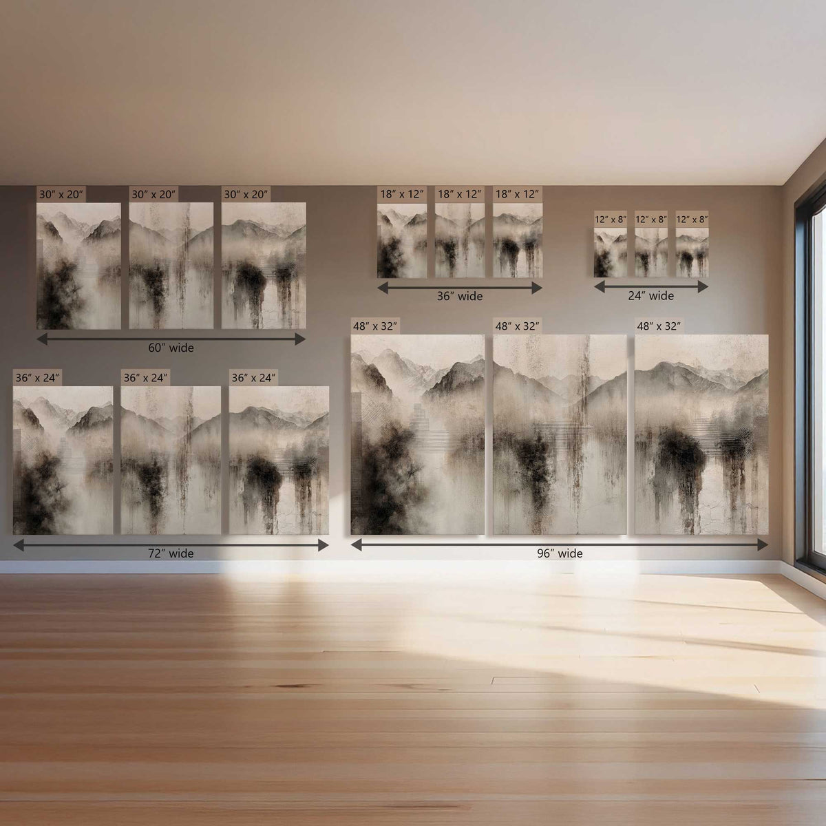 Mountain Veil, Set of 3 Canvas Prints