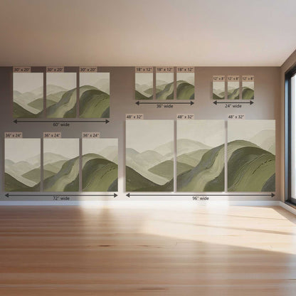 Soft Meadow Slopes, Set of 3 Canvas Prints