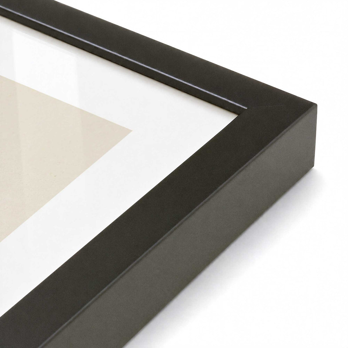 [Color:Satin Black], Picture of art in a Satin Black frame of the corner