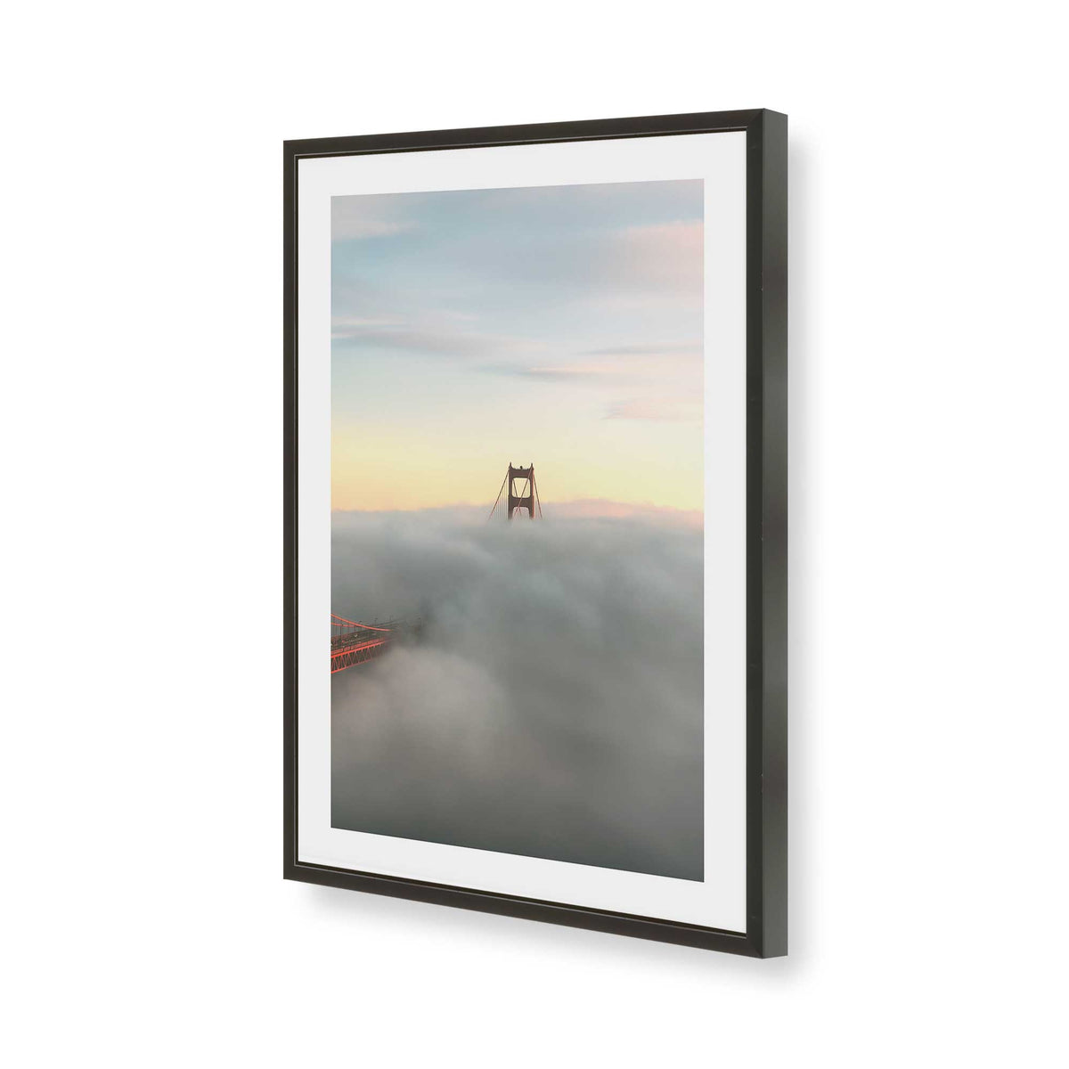 [Color:Satin Black], Picture of art in a Satin Black frame of the corner