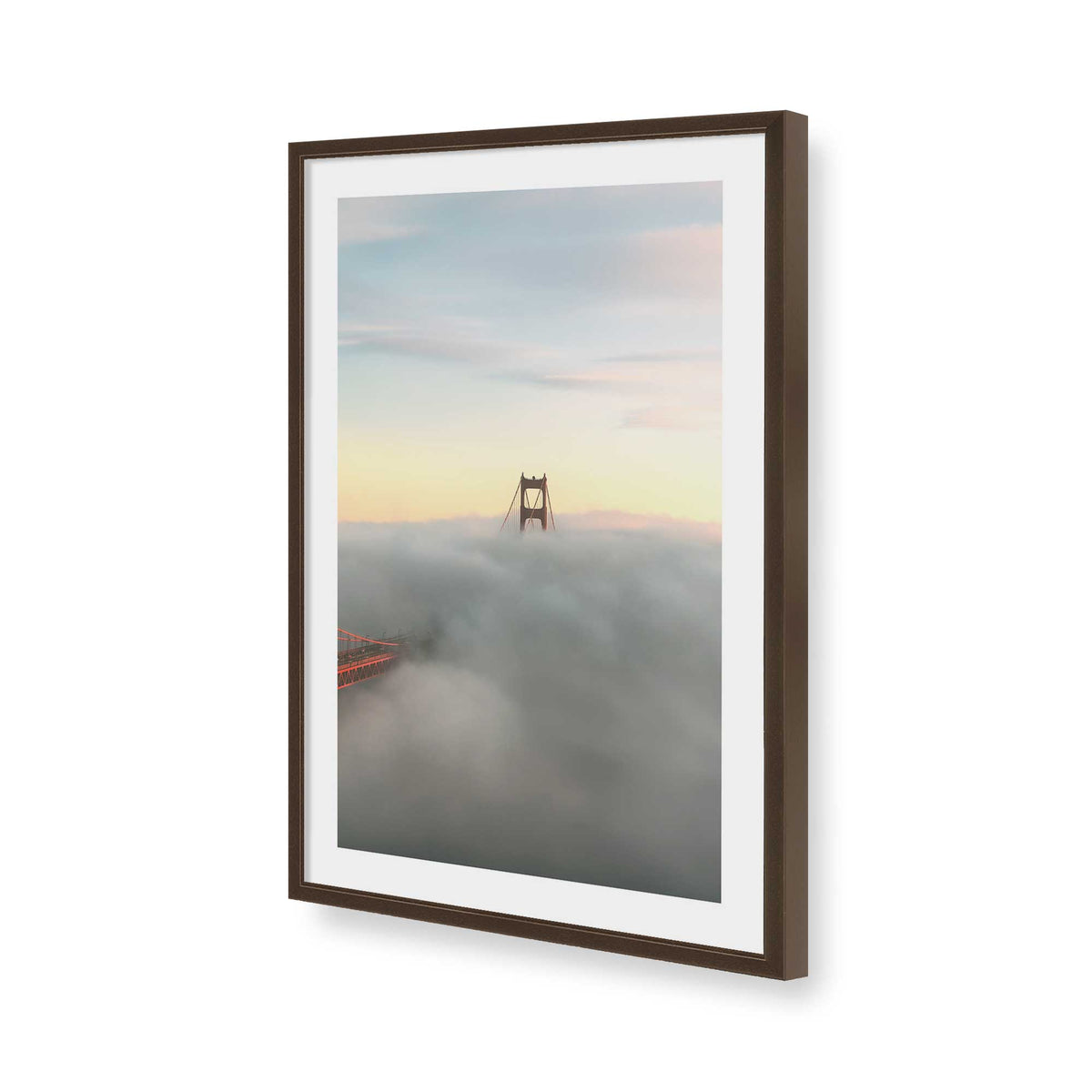 [Color:Brown], Picture of art in a Brown frame of the corner