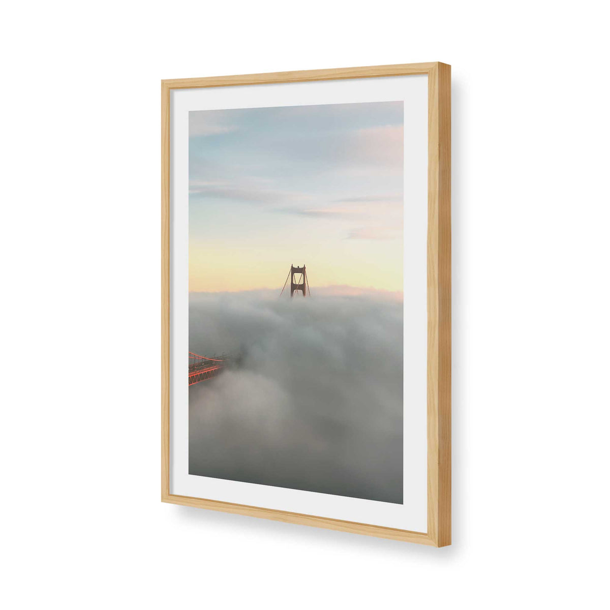 [Color:American Maple], Picture of art in a American Maple frame of the corner