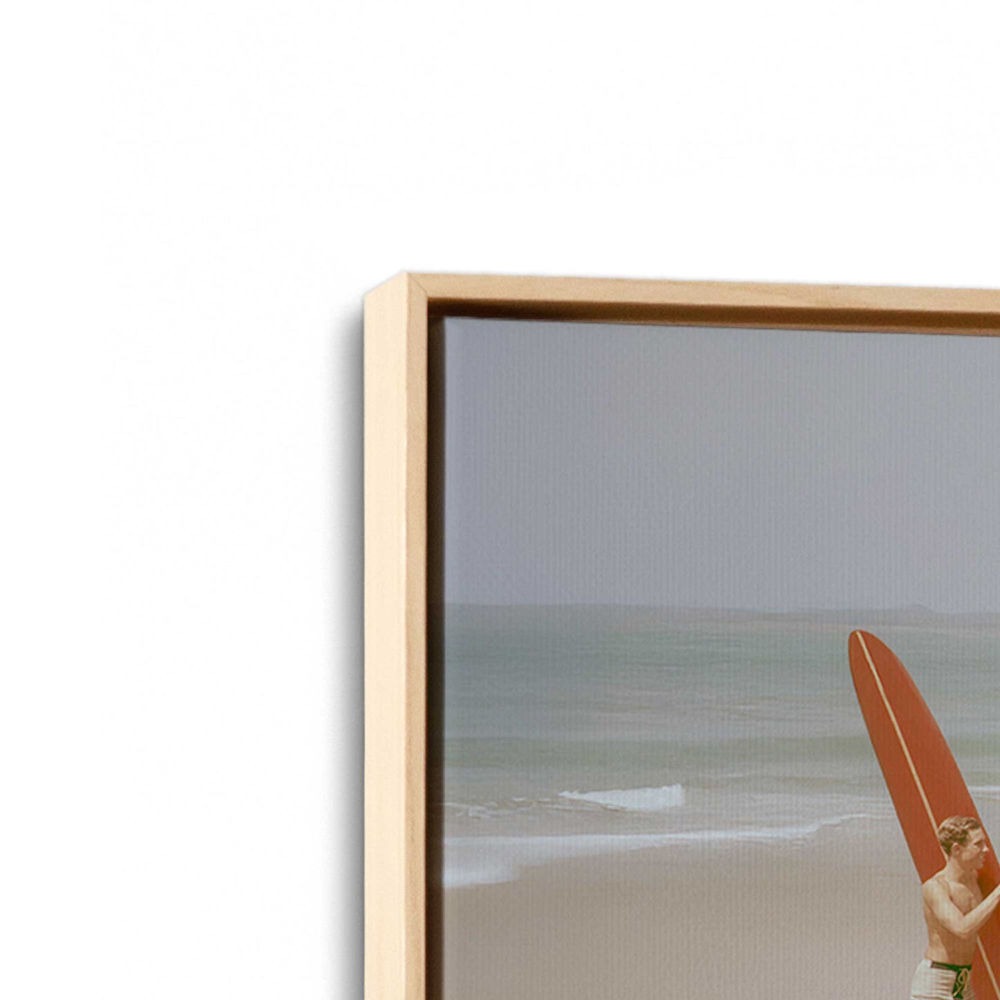 [Color:American Maple], Picture of art in a American Maple frame at an angle