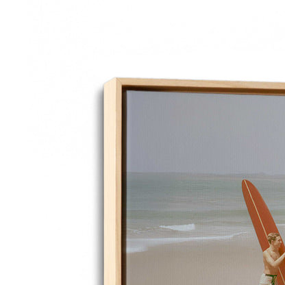 [Color:American Maple], Picture of art in a American Maple frame at an angle