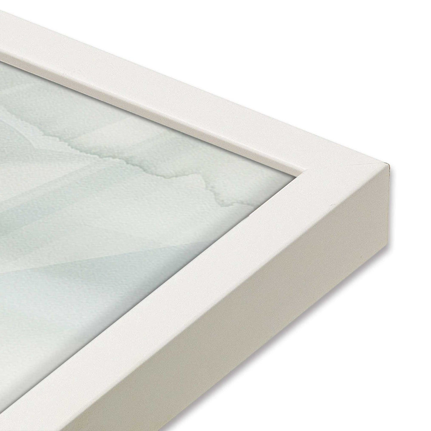[Color:Opaque White], Picture of art in a Opaque White frame at an angle