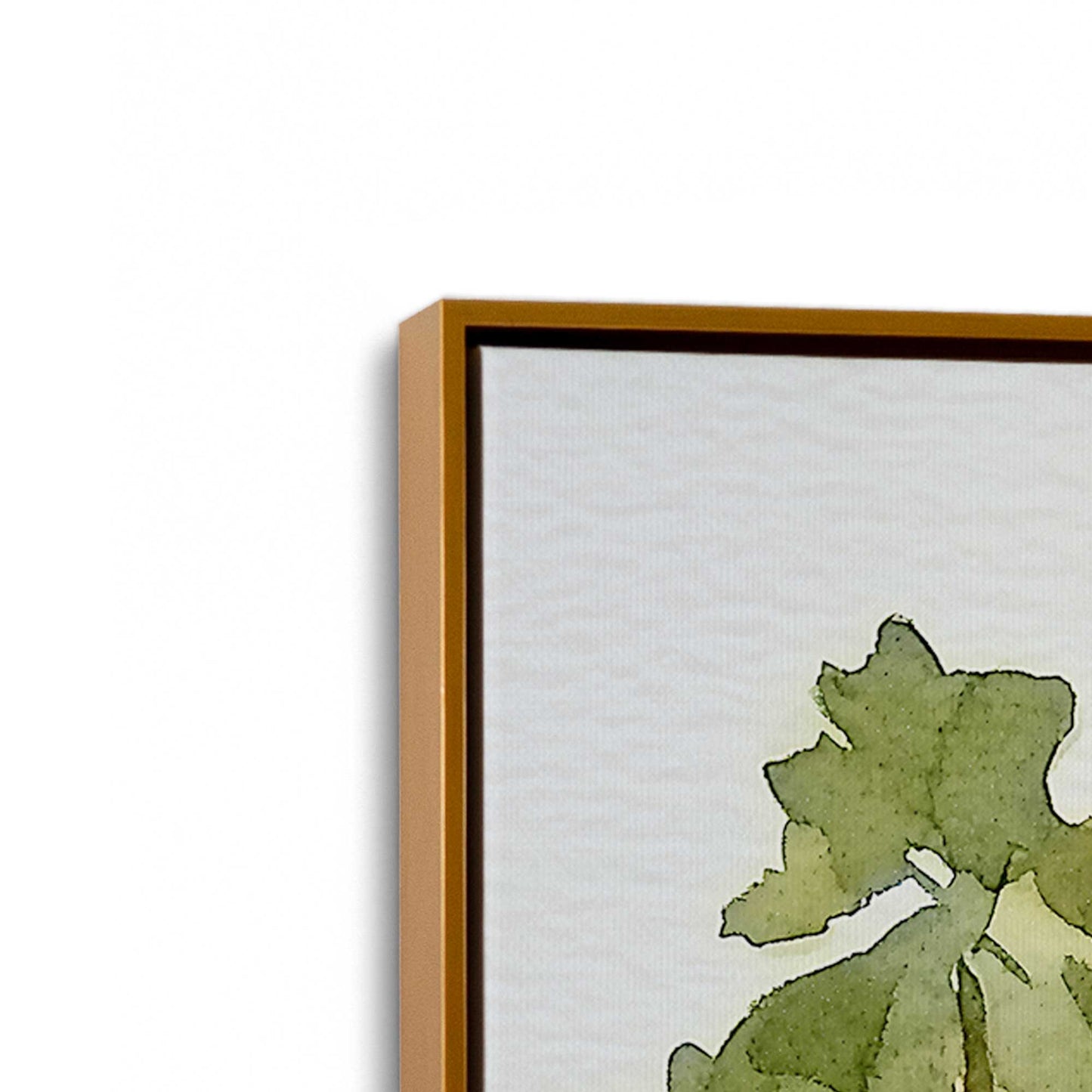 [Color:Polished Gold], Picture of art in a Polished Gold frame at an angle