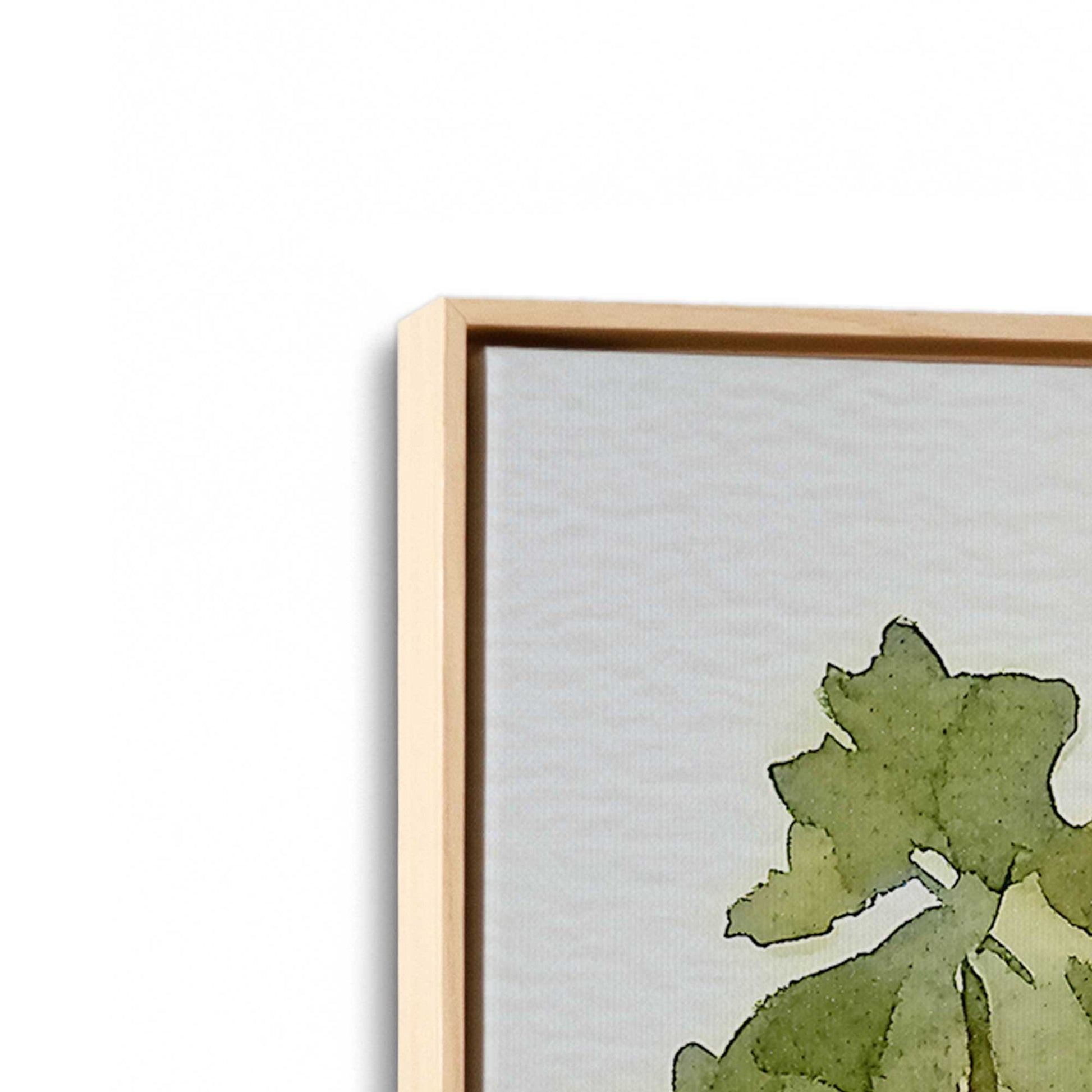 [Color:American Maple], Picture of art in a American Maple frame at an angle