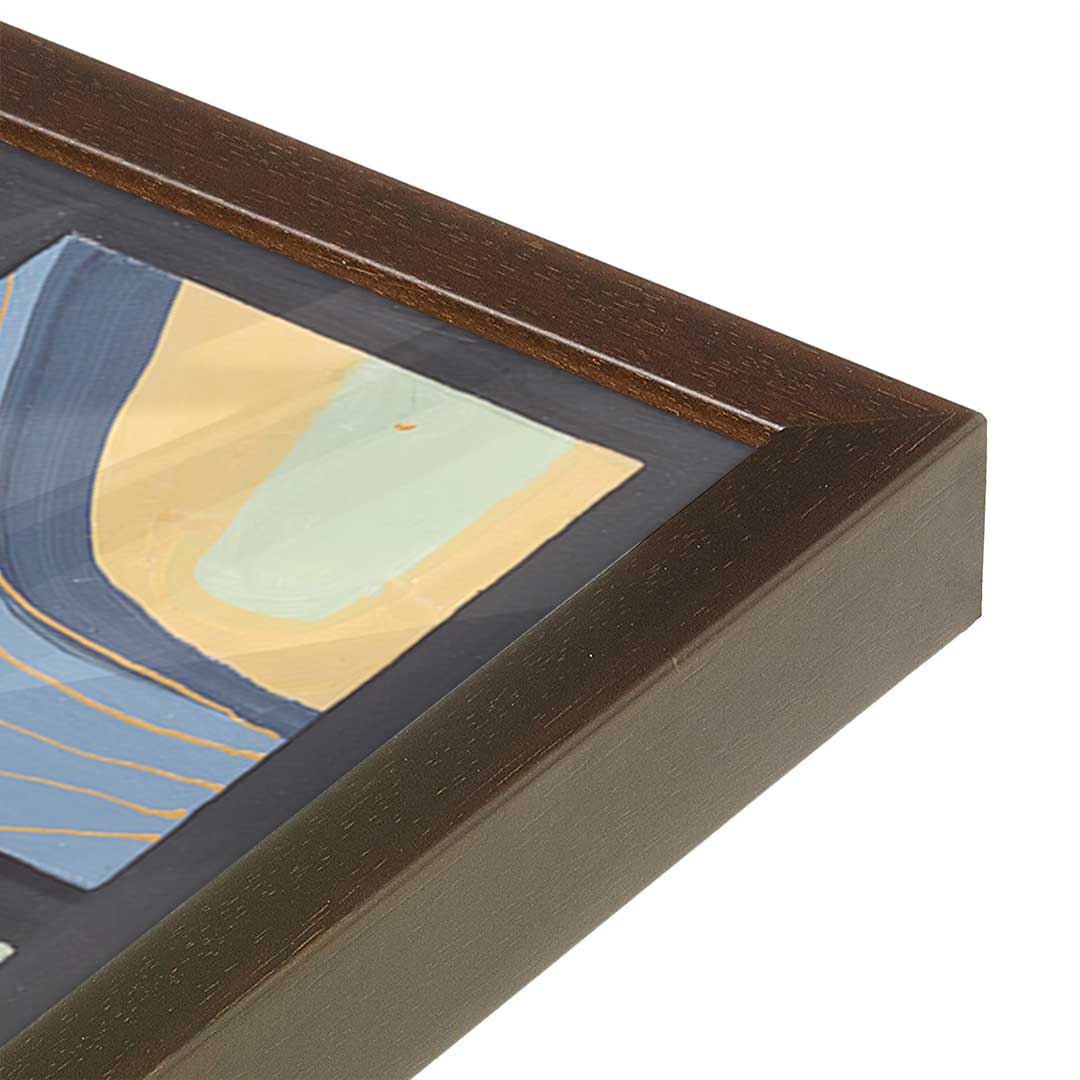 [Color:Brown], Picture of art in a Brown frame at an angle