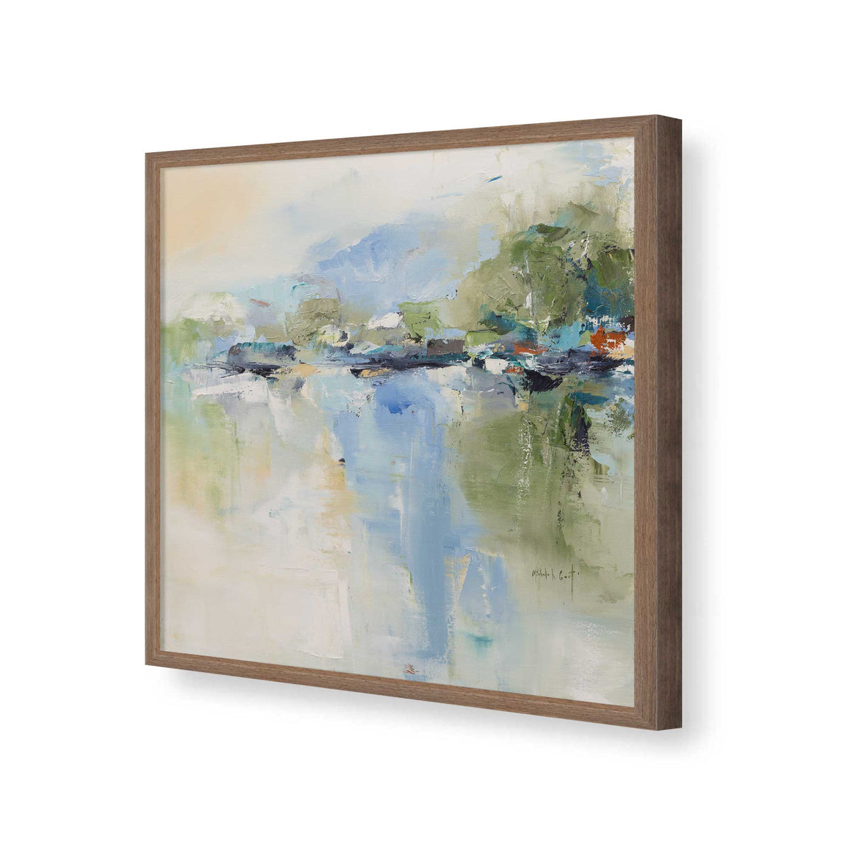 [Color:Walnut], Picture of art in a Walnut frame of the corner