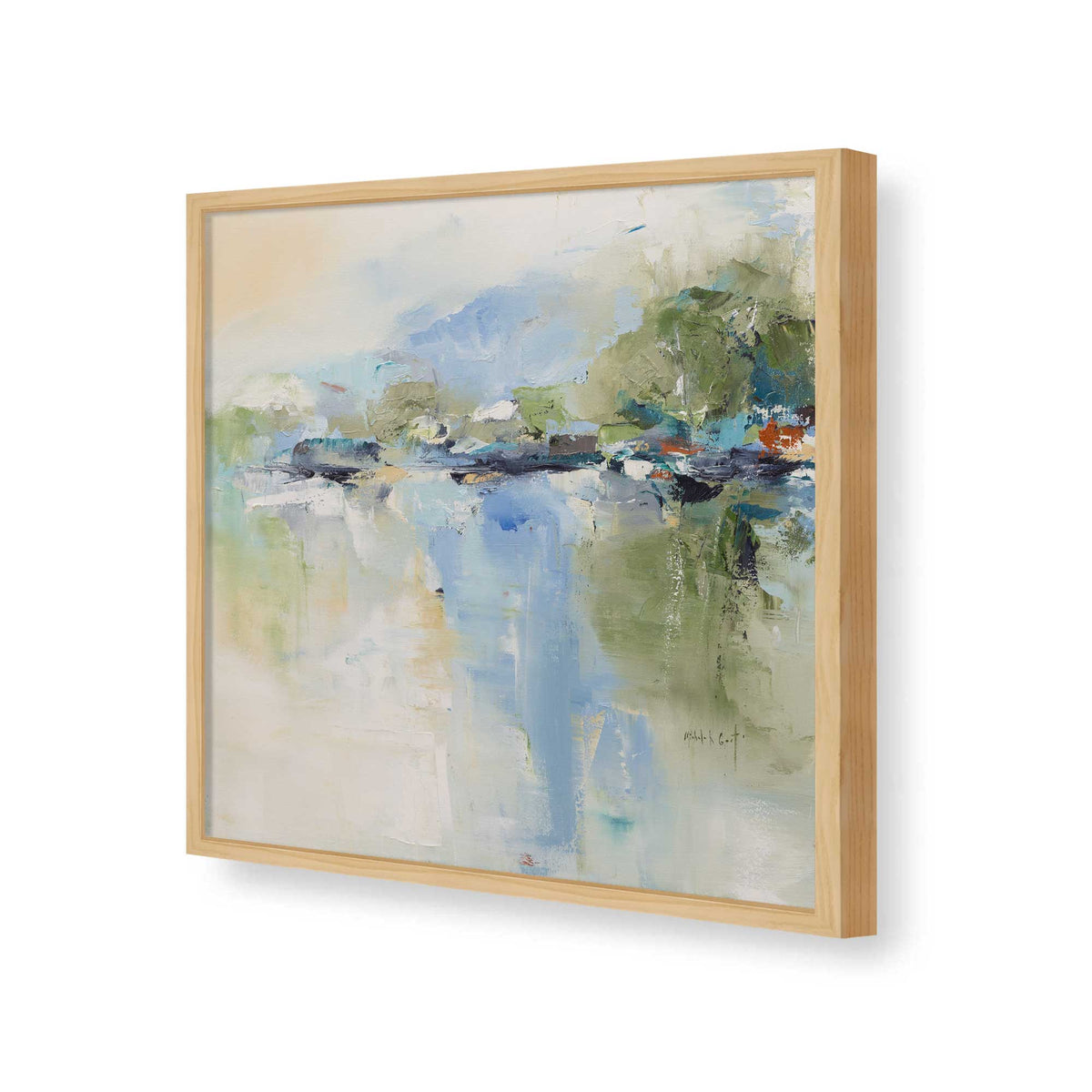 [Color:American Maple], Picture of art in a American Maple frame of the corner