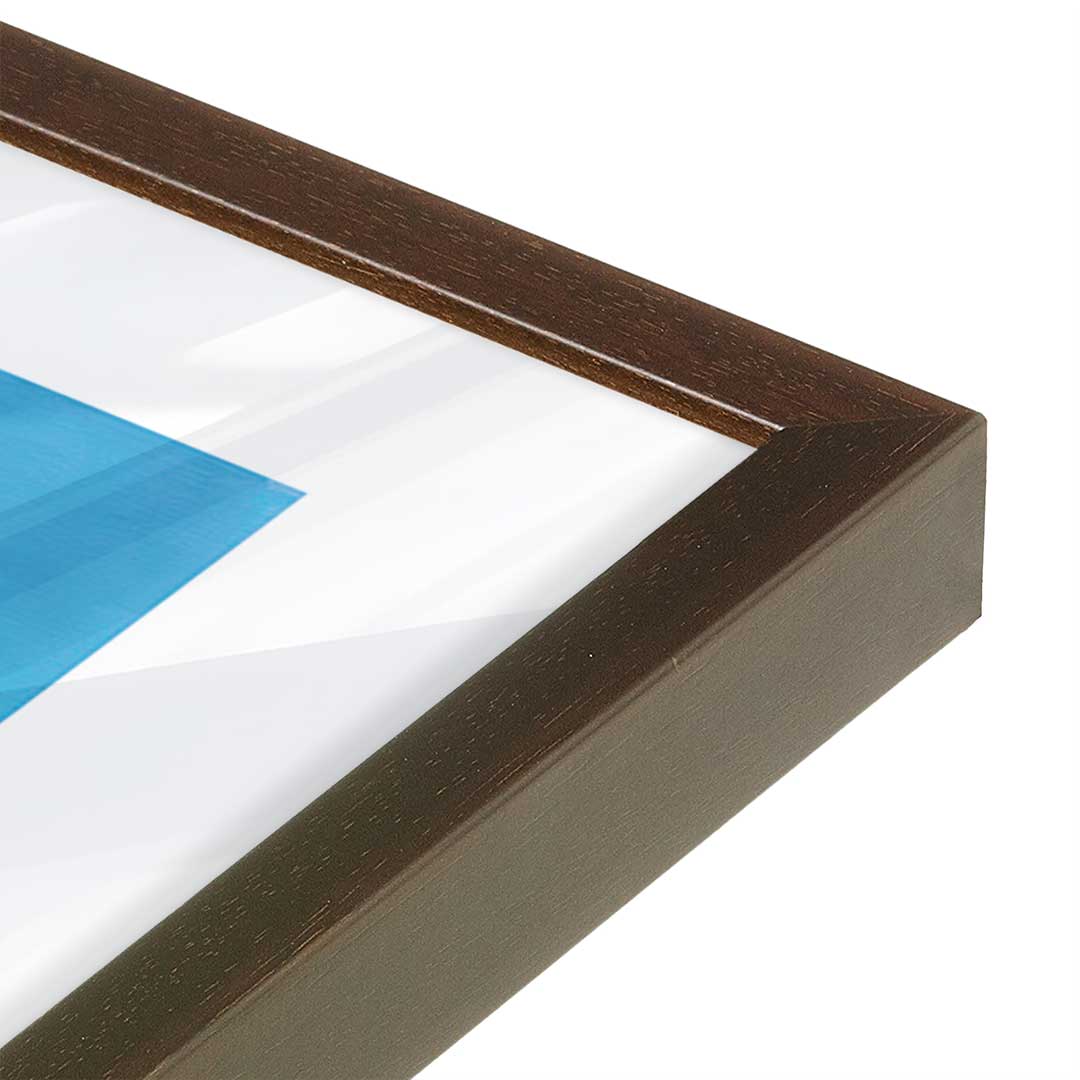 [Color:Brown], Picture of art in a Brown frame at an angle