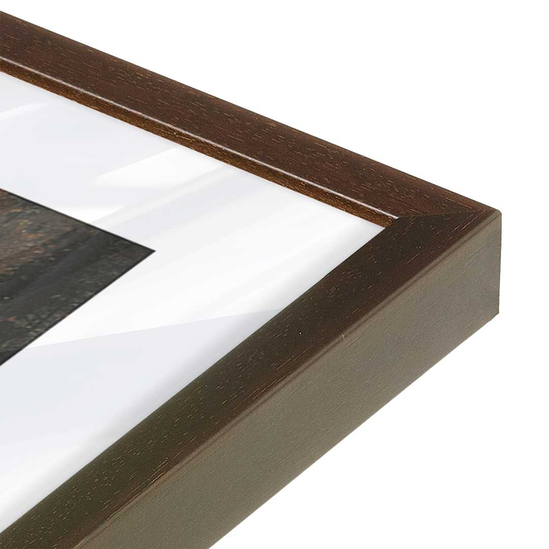 [Color:Brown], Picture of art in a Brown frame at an angle