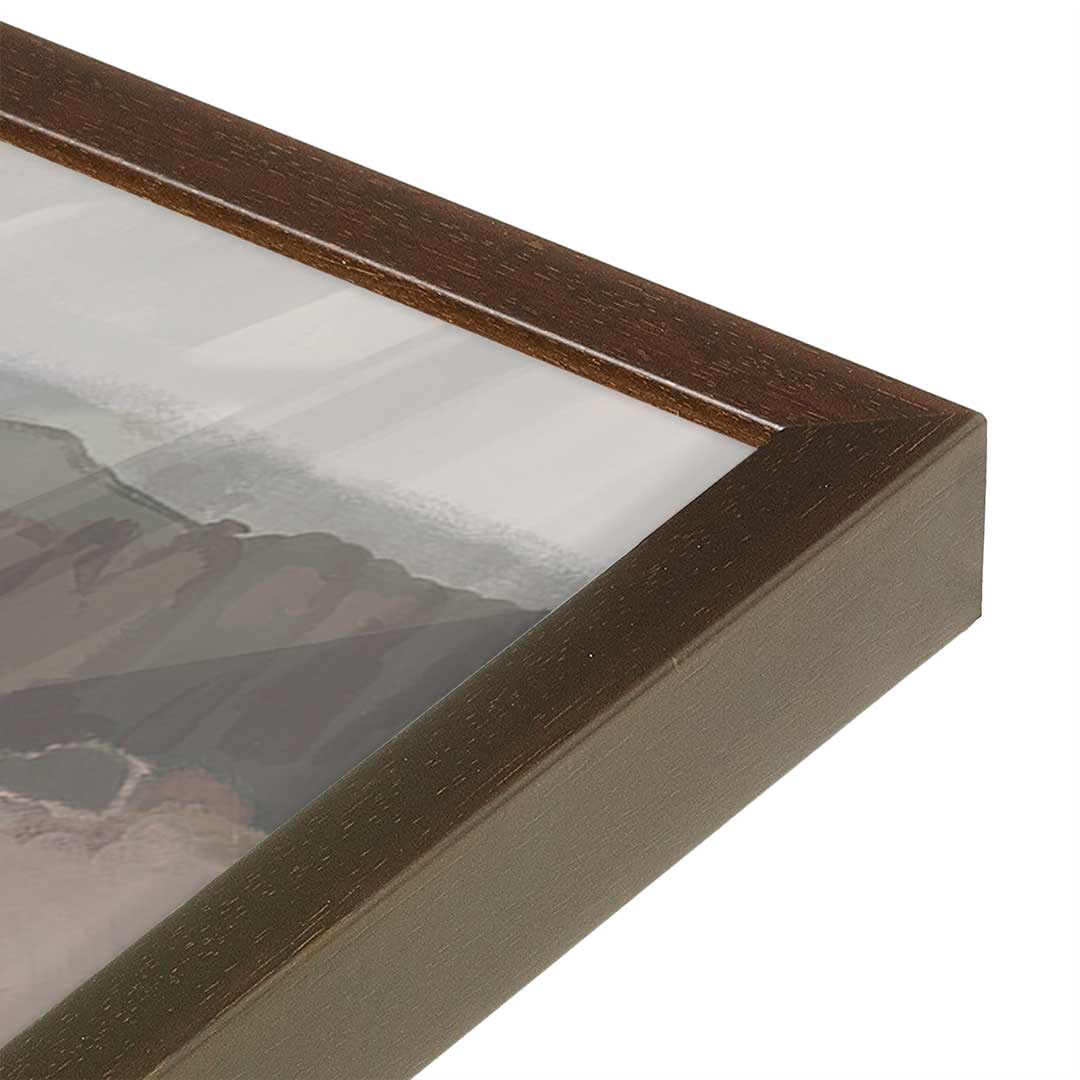 [Color:Brown], Picture of art in a Brown frame at an angle