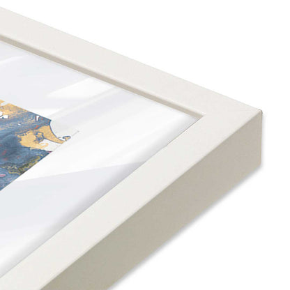 [Color:Opaque White], Picture of art in a Opaque White frame at an angle