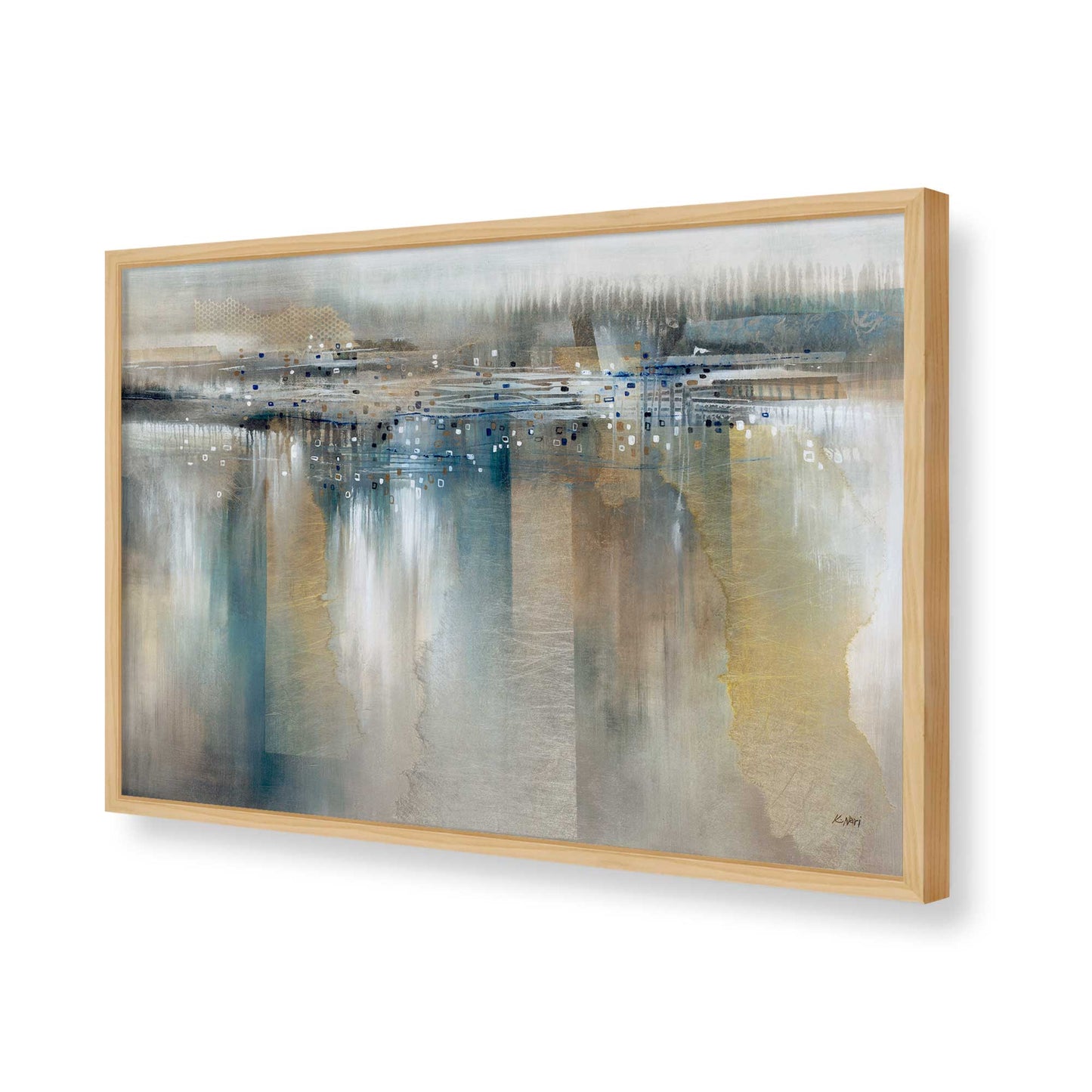 [Color:American Maple], Picture of art in a American Maple frame of the corner