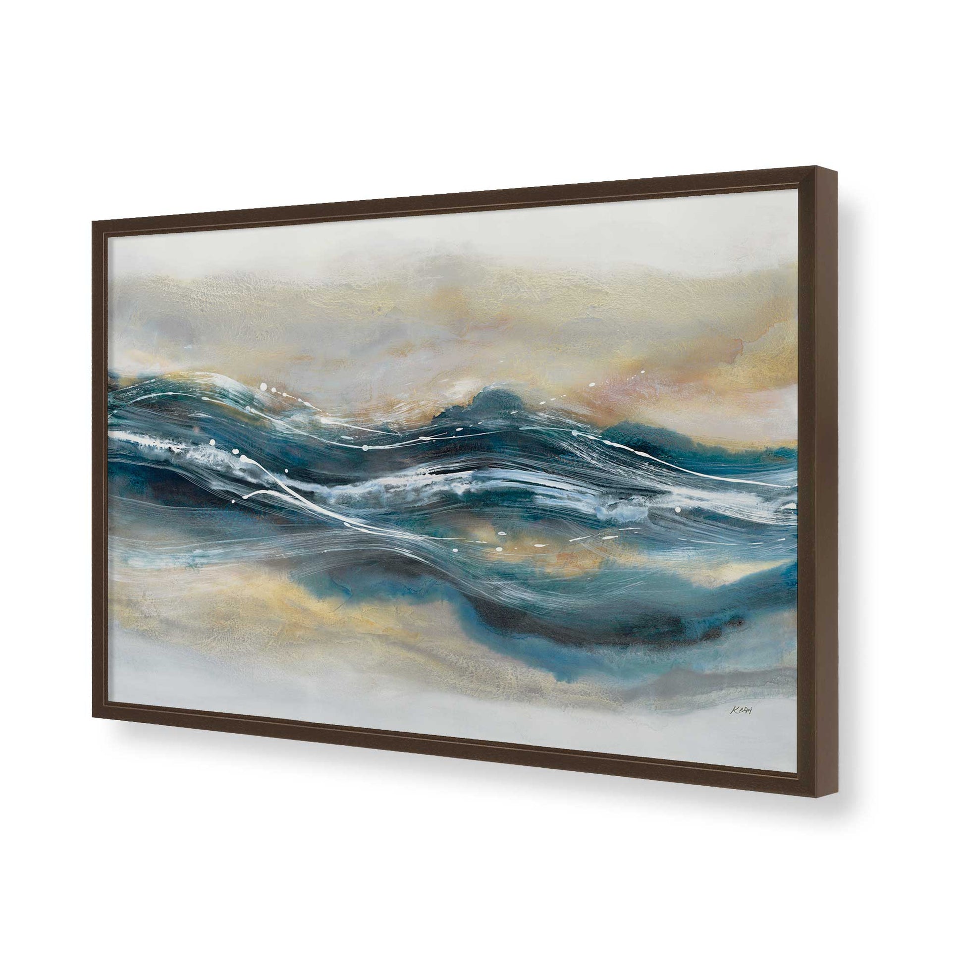 [Color:Brown], Picture of art in a Brown frame of the corner