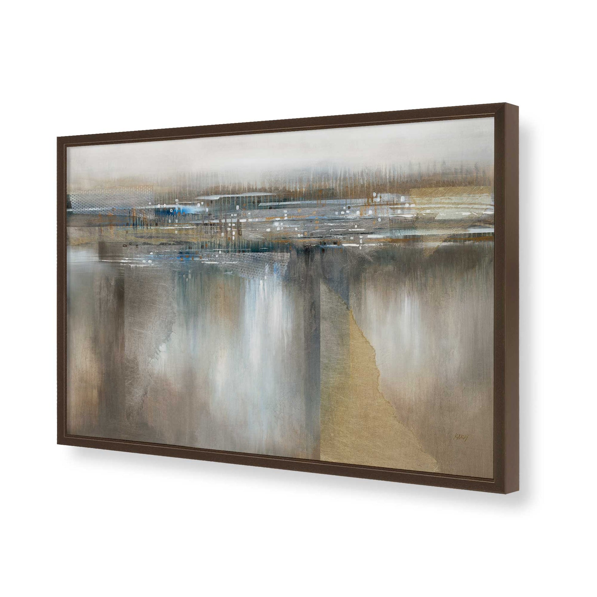 [Color:Brown], Picture of art in a Brown frame of the corner