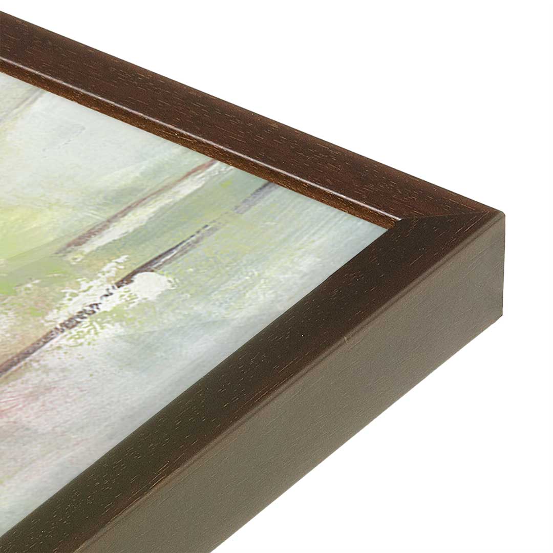 [Color:Brown], Picture of art in a Brown frame at an angle