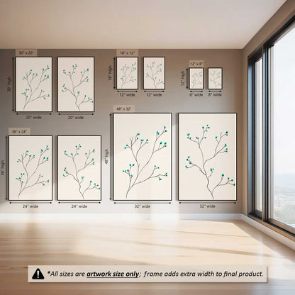 Teal Bloom Pop, Set of 2 Canvas Prints
