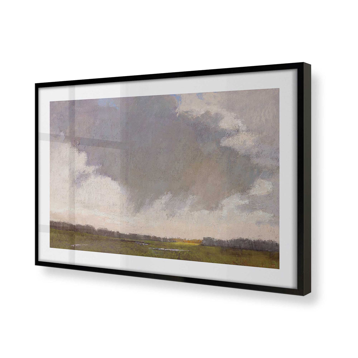 [Color:Satin Black], Picture of art in a Satin Black frame at an angle