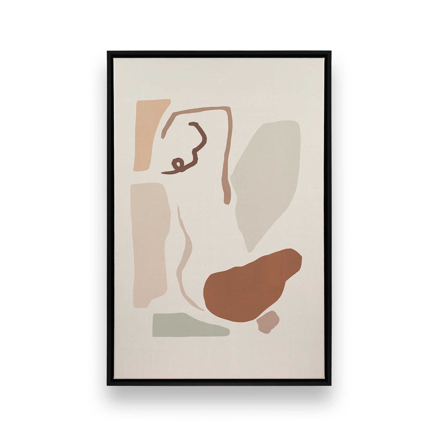 Soft Feminine Shapes Canvas Print, Set of 2