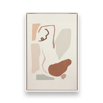 Soft Feminine Shapes Canvas Print, Set of 2