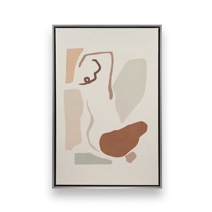 Soft Feminine Shapes Canvas Print, Set of 2
