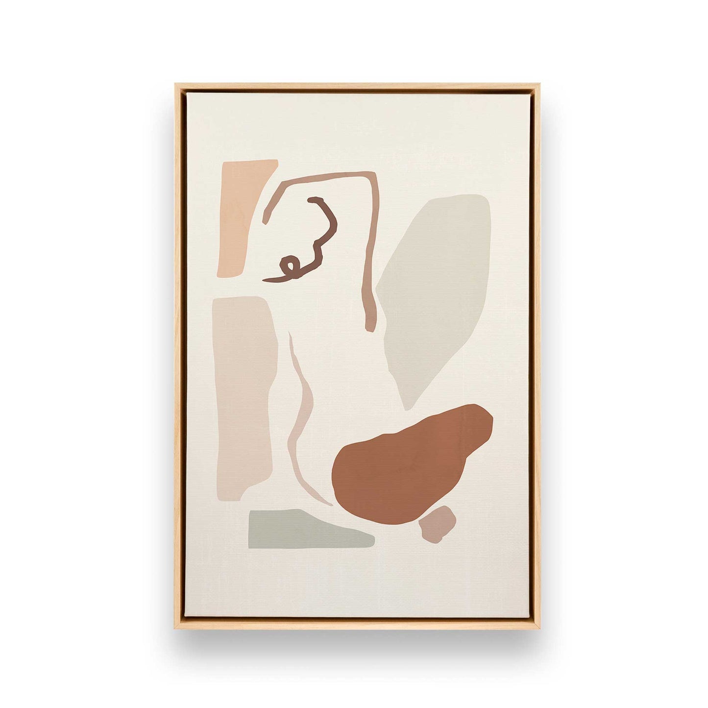 Soft Feminine Shapes Canvas Print, Set of 2