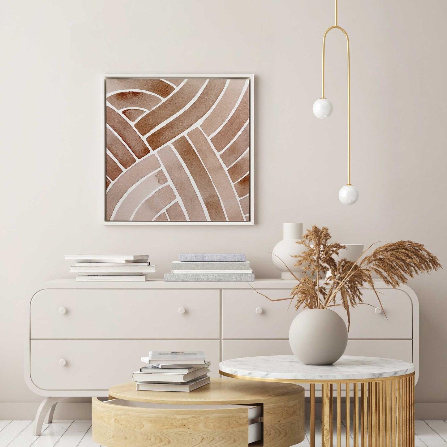 Soft Lines in Brown I Canvas Print