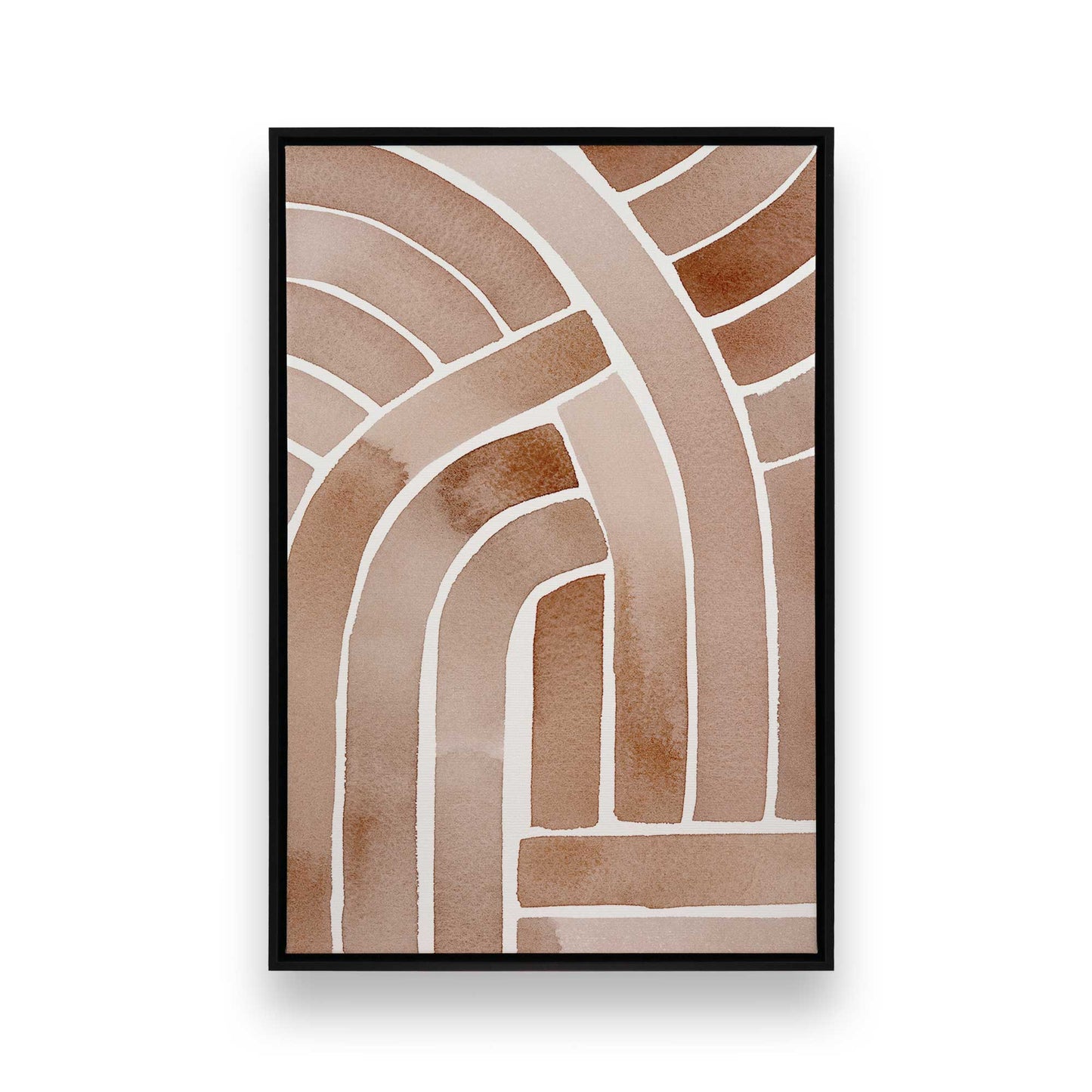 Brown Abstract Paths Canvas Print, Set of 2