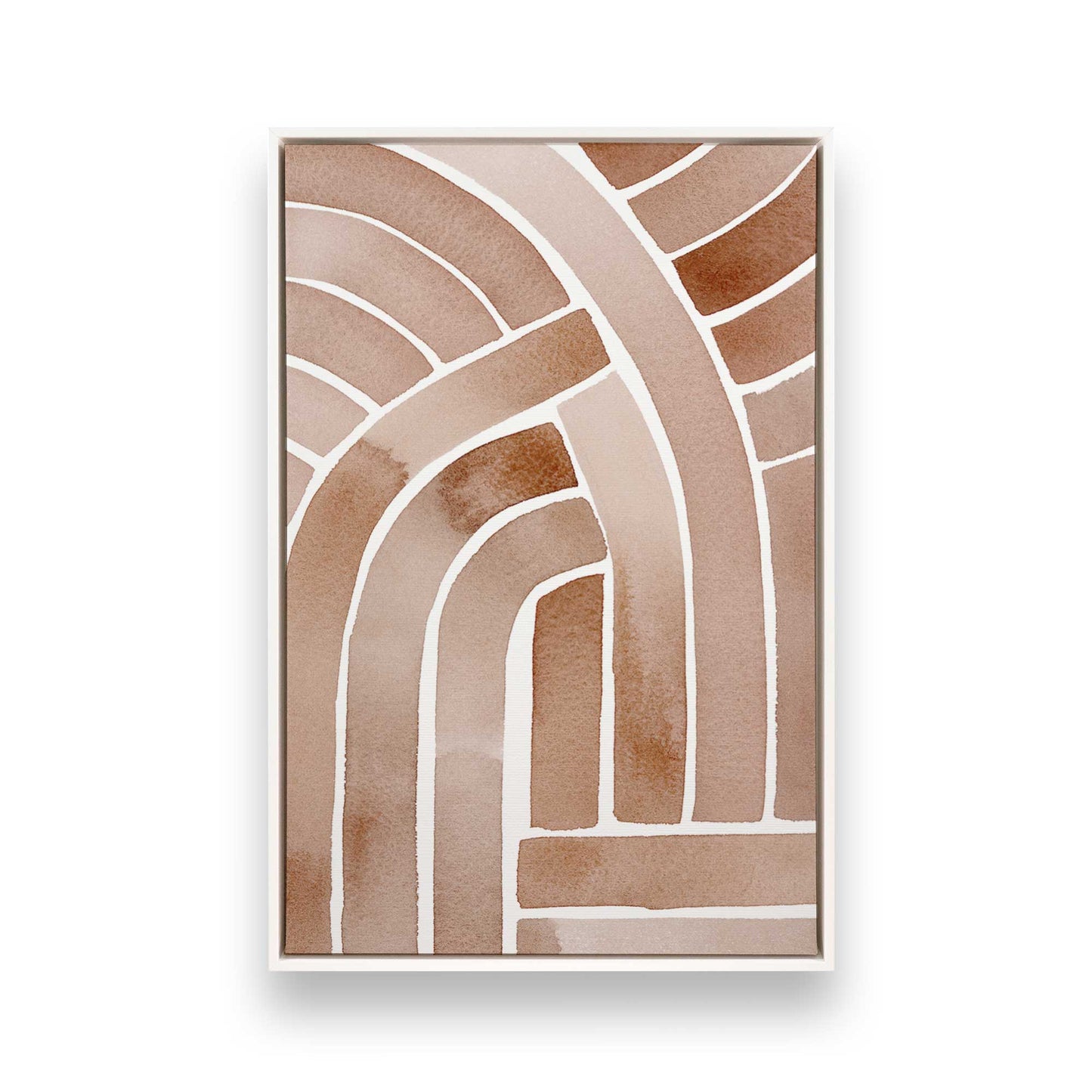 Brown Abstract Paths Canvas Print, Set of 2