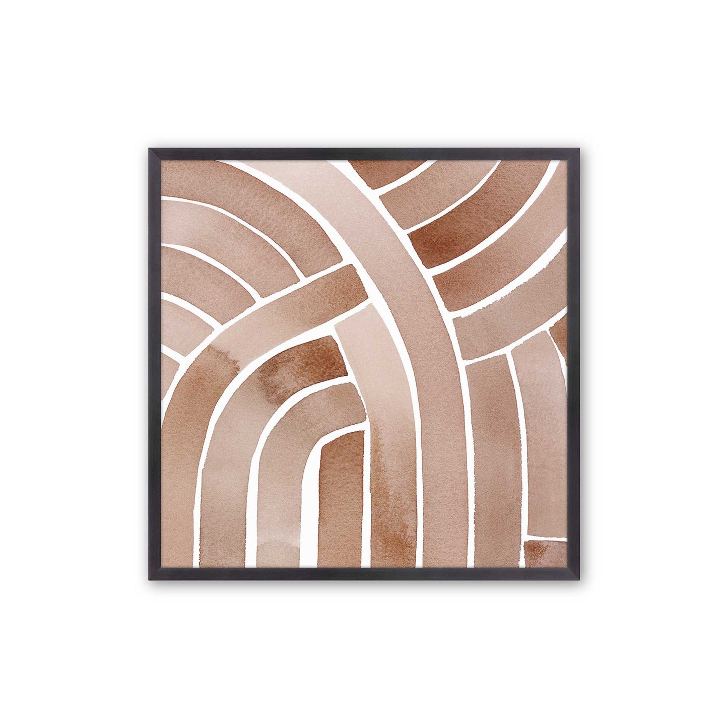 Soft Lines in Brown Art Print, Set of 2