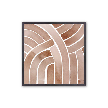 Soft Lines in Brown Art Print, Set of 2