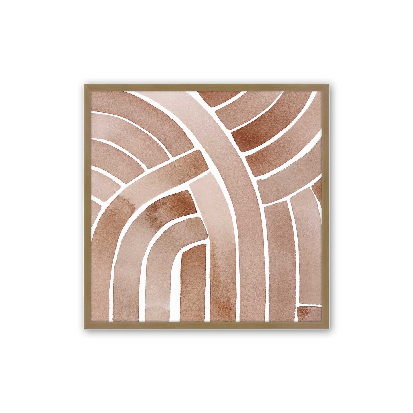 Soft Lines in Brown Art Print, Set of 2