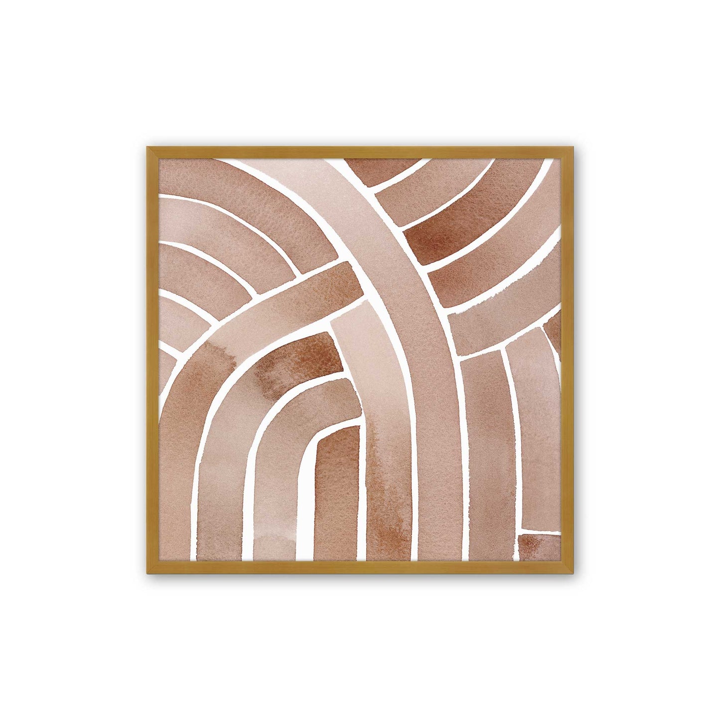 Soft Lines in Brown Art Print, Set of 2