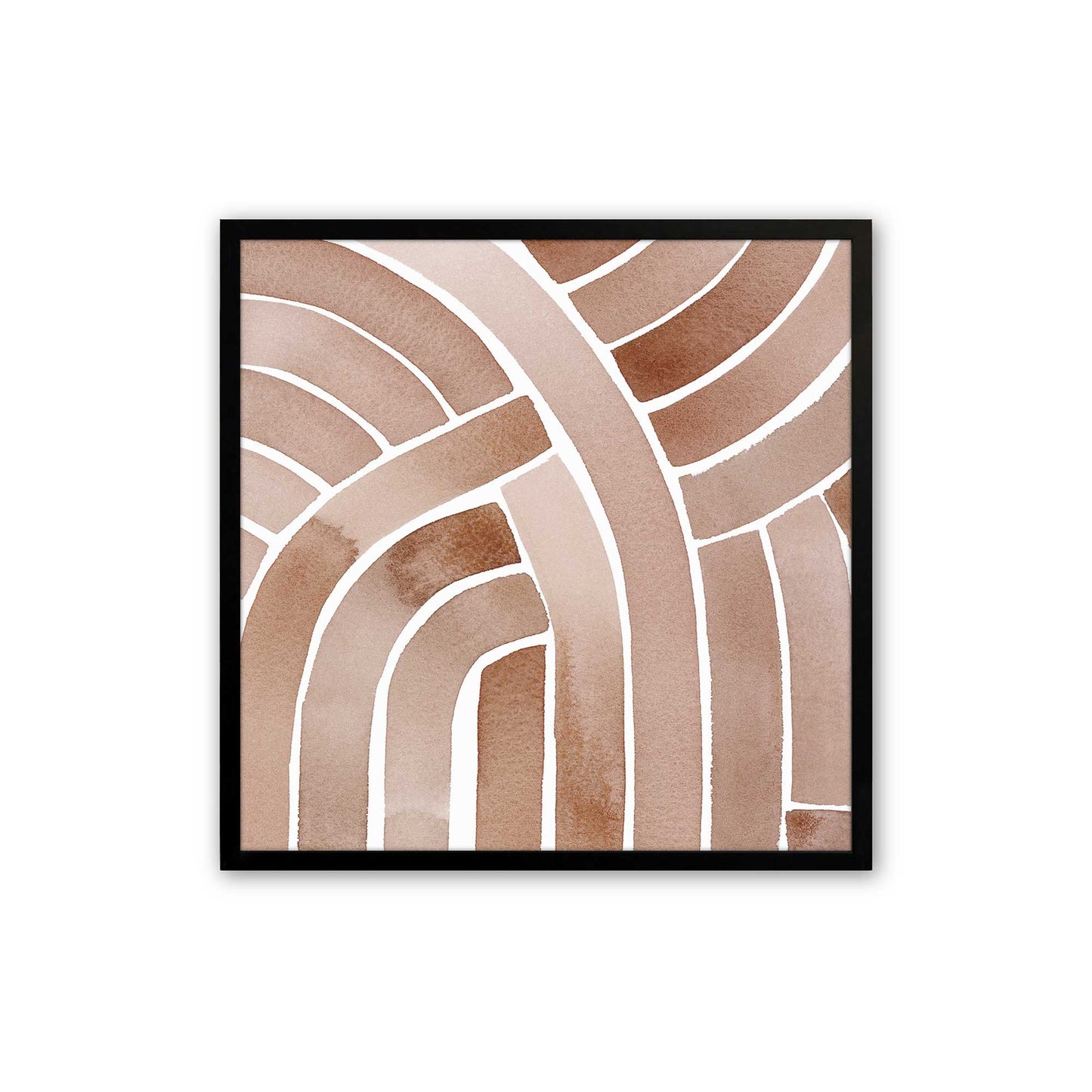 Soft Lines in Brown Art Print, Set of 2