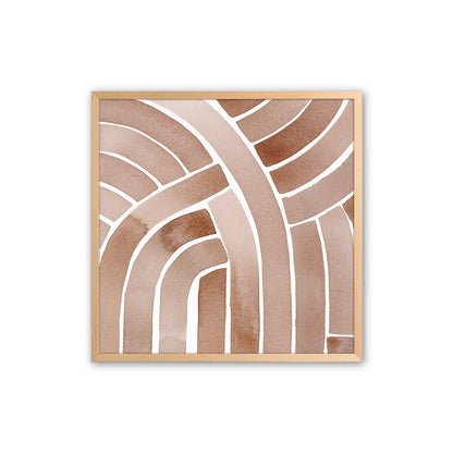 Soft Lines in Brown Art Print, Set of 2