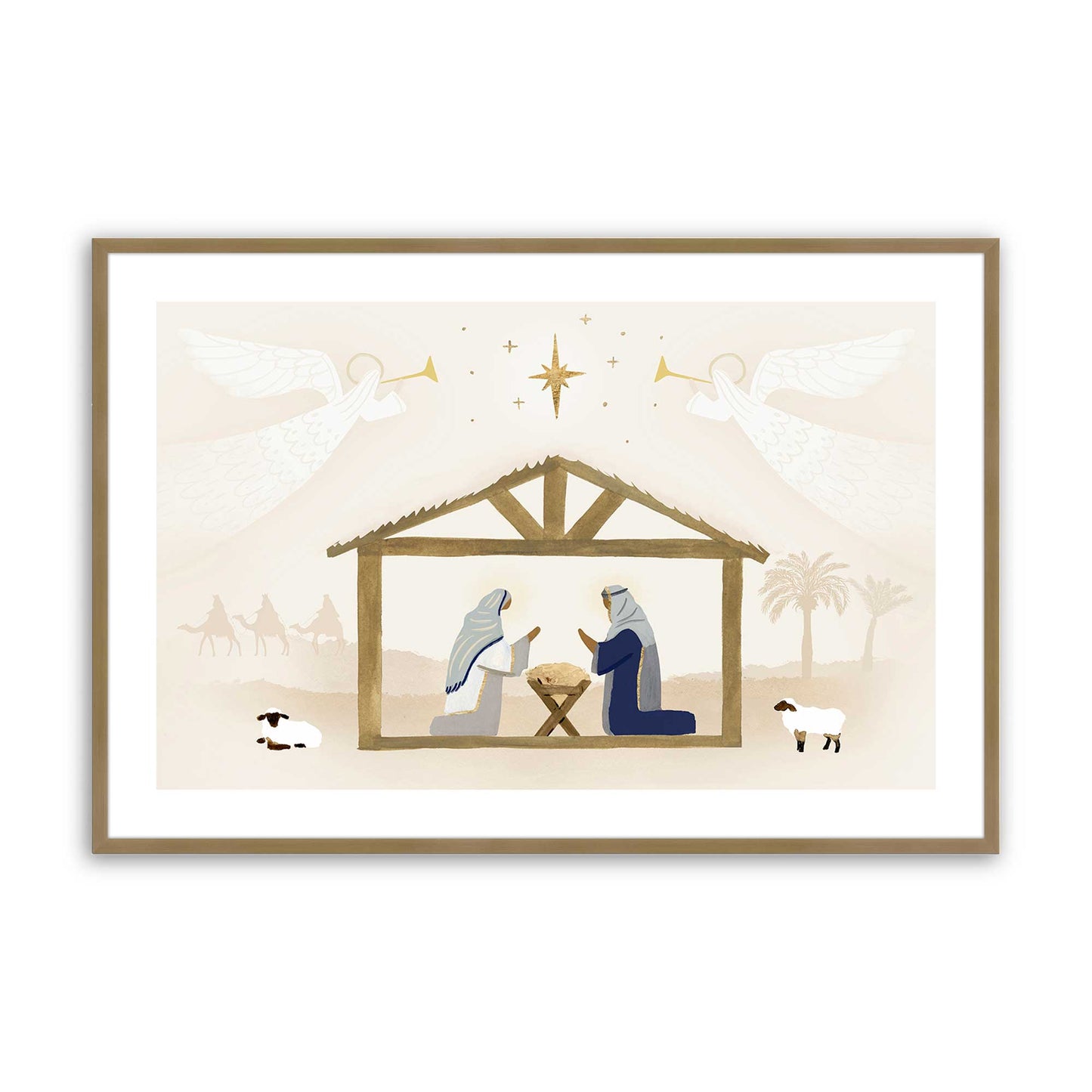 [Color:Brushed Gold], Picture of art in a Brushed Gold frame