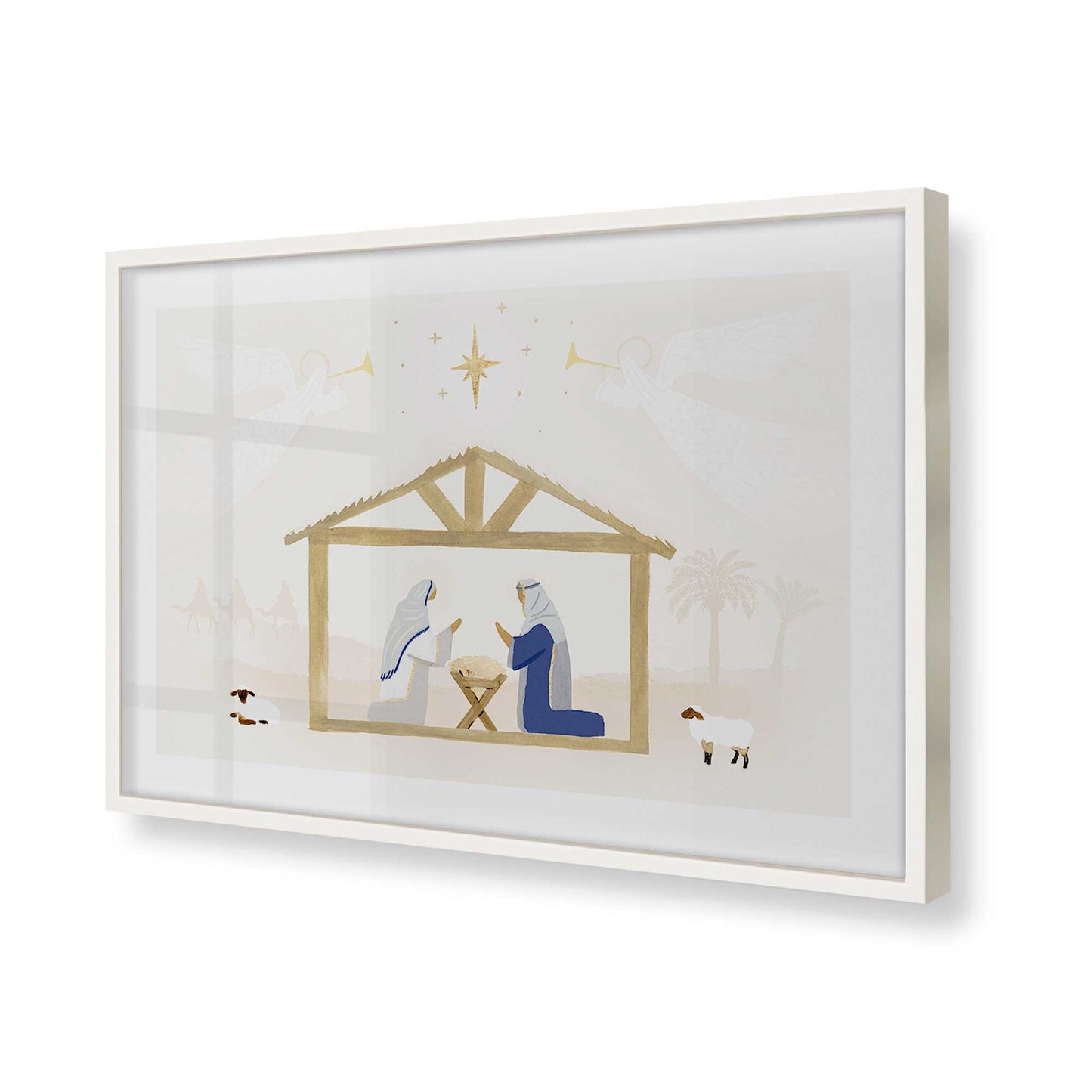 [Color:Opaque White], Picture of art in a Opaque White frame of the corner