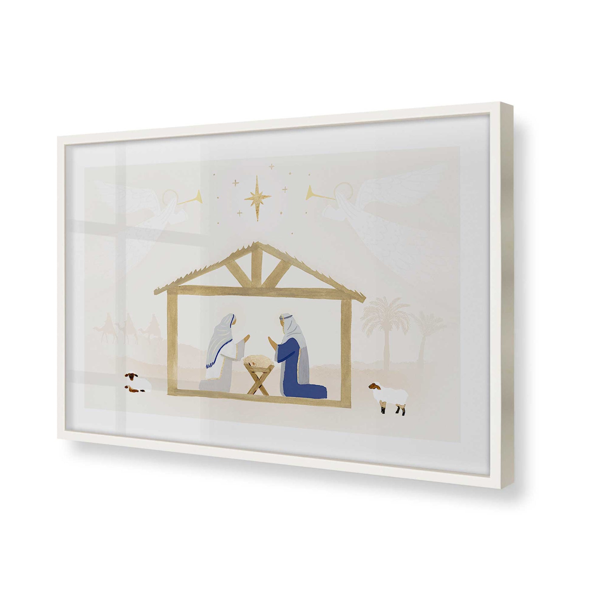 [Color:Opaque White], Picture of art in a Opaque White frame of the corner