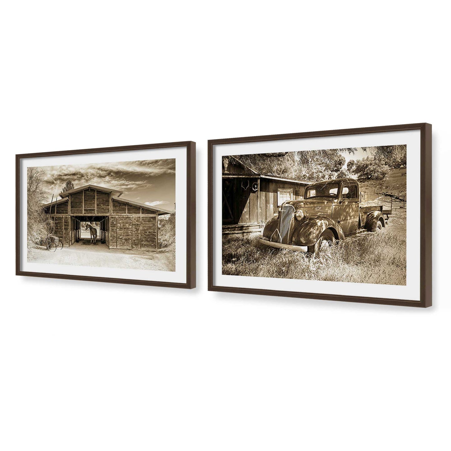[Color:Belvinder Brown], Picture of art in a Belvinder Brown frame at an angle