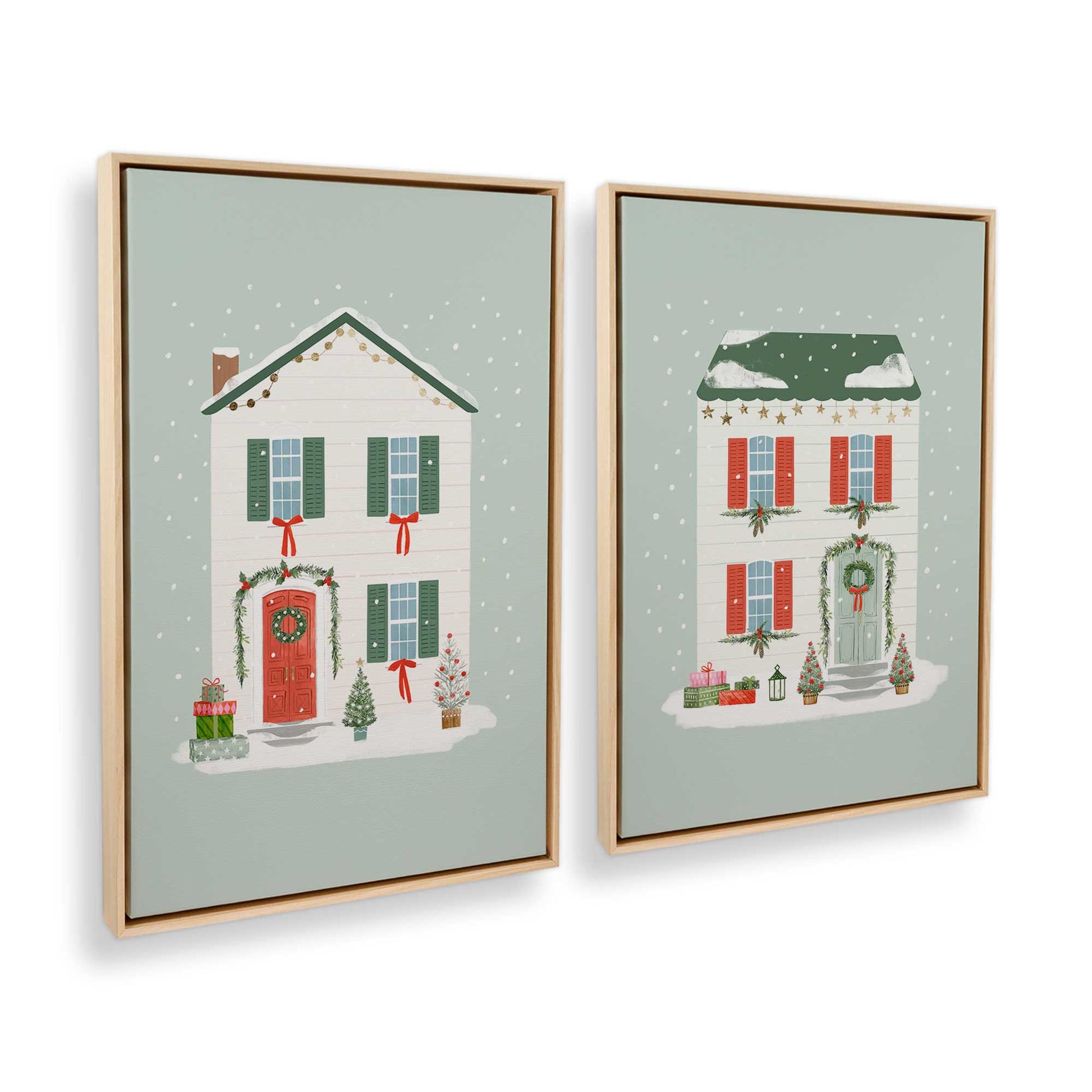 [Color:American Maple], Picture of art in a American Maple frame at an angle